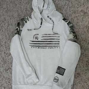 Michigan State Gray Camo Women's Hoodie